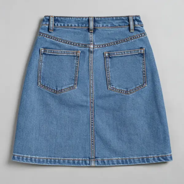 Color-Shift Denim Skirt