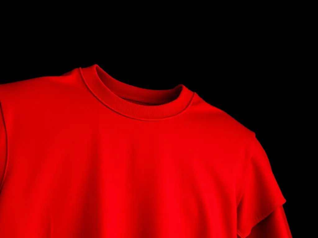 A close-up shot of a THERMO-Z t-shirt as it changes color in response to a warm hand placed on the fabric. The color transition is smooth and vibrant, showcasing the interactive nature of the apparel.